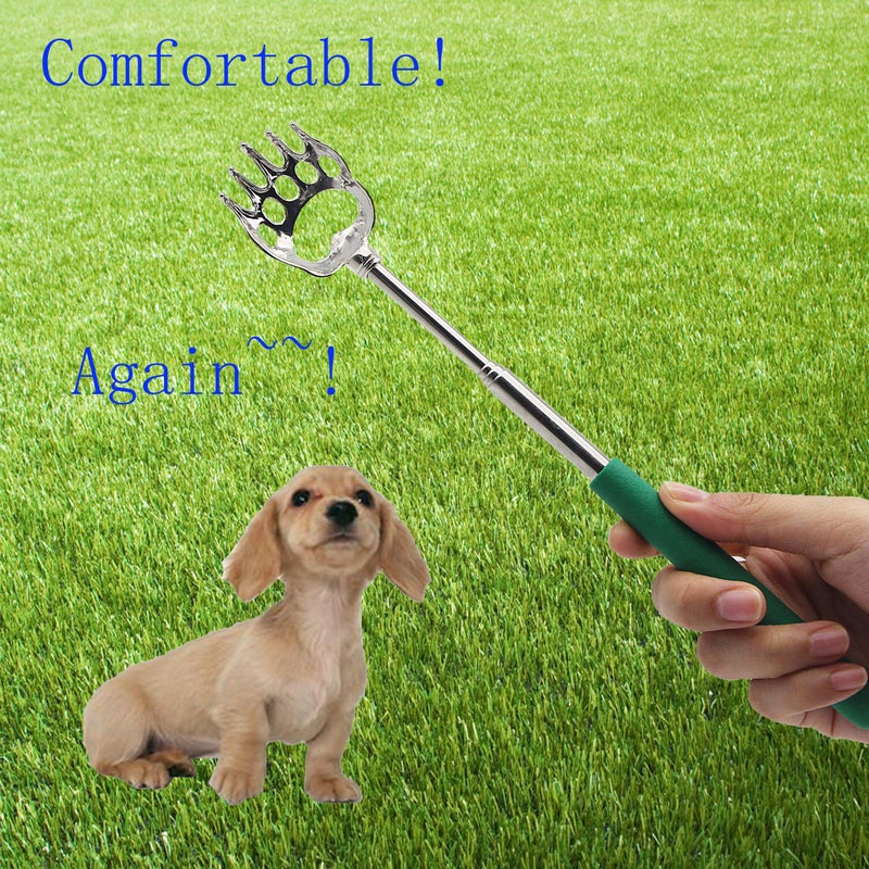 CERRXIAN (4-Pack) Telescoping Back Scratcher, LEMENG Portable Extendable Telescopic Bear Claws Metal Back Scratchers - Hand Massager Backslap with Rubber Handles - Image 3