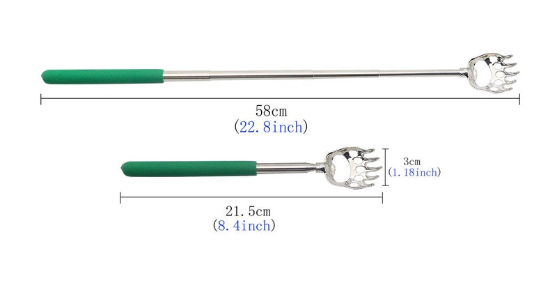 CERRXIAN (4-Pack) Telescoping Back Scratcher, LEMENG Portable Extendable Telescopic Bear Claws Metal Back Scratchers - Hand Massager Backslap with Rubber Handles - Image 2