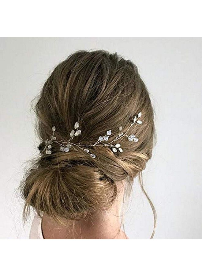 JAKAWIN Bride Crystal Wedding Hair Vine Silver Hair Piece Bridal Headpiece Beaded Hair Accessories For Women And Girls Hv123  - Image 2