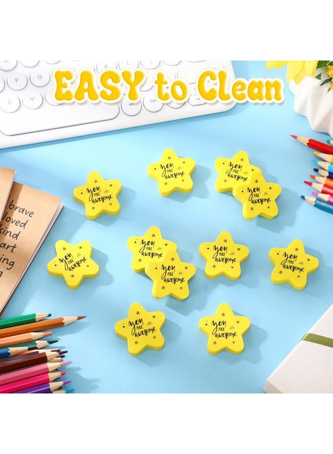 Spakon 100 Pcs Motivational Star Shaped Erasers Bulks for Kids You are Awesome Fun Erasers Inspirational Mini Erasers Students Classroom Rewards Gift Bag Filler Back to School Gift for Kids - Image 4