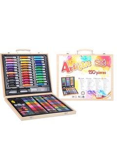 Fearlex 150 Pieces Art Set for Kids | Kids Stationery Kit | Artists Pen Set for Drawing, Sketching, Painting & Crayons with Oil Pastels Color Pencils and Crayon Markers with Portable Wooden Case | Great Gift for Kids, Children, Student & Teens Beginner Artist  - Image 1