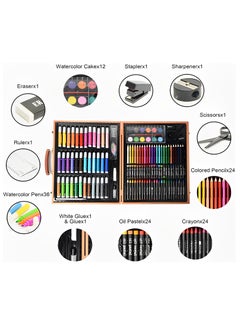 Fearlex 150 Pieces Art Set for Kids | Kids Stationery Kit | Artists Pen Set for Drawing, Sketching, Painting & Crayons with Oil Pastels Color Pencils and Crayon Markers with Portable Wooden Case | Great Gift for Kids, Children, Student & Teens Beginner Artist  - Image 2