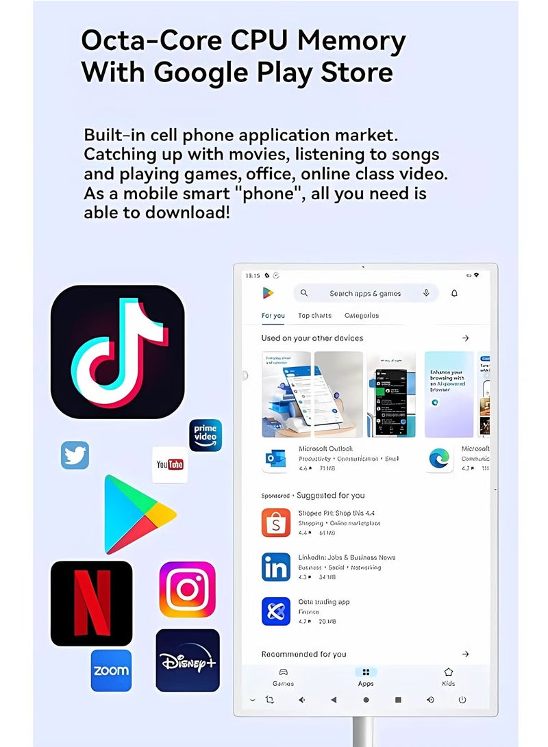 ريتش لايف شاشة سمارت 24 بوصة تعمل بنظام أندرويد | 10 نقاط متعددة اللمس وعمر بطارية طويل، الكل في شاشة واحدة تعمل باللمس للمكتب والمؤتمرات والاستخدام المنزلي | المدمج في أندرويد وكاميرا محمولة بطارية طويلةاشتري 2 واحصل على 1 مرتبة مجانية - Image 2
