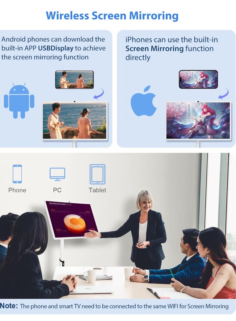 ريتش لايف شاشة سمارت 24 بوصة تعمل بنظام أندرويد | 10 نقاط متعددة اللمس وعمر بطارية طويل، الكل في شاشة واحدة تعمل باللمس للمكتب والمؤتمرات والاستخدام المنزلي | المدمج في أندرويد وكاميرا محمولة بطارية طويلةاشتري 2 واحصل على 1 مرتبة مجانية - Image 3