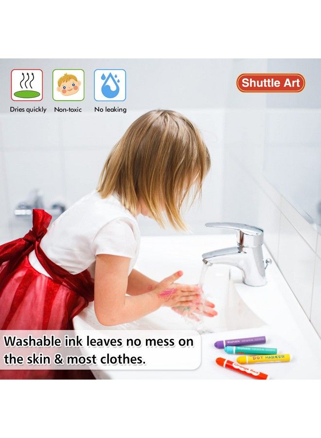 Shuttle Art Dot Markers 30 Colors Washable For Toddlers With Free Activity Book Bingo Daubers Supplies For Kids Preschool Children Non Toxic Waterbased Dot Art Markers  - Image 5