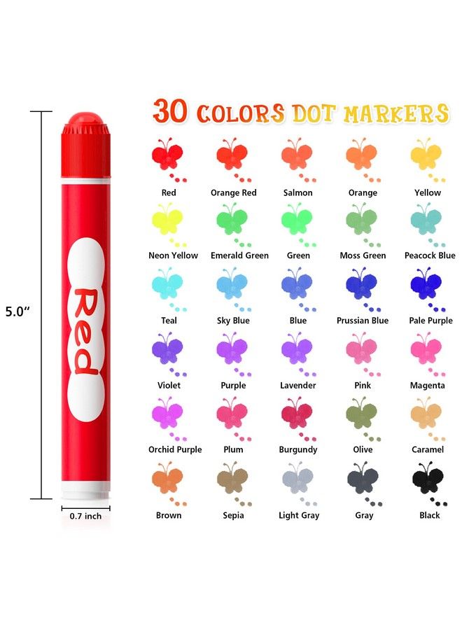 Shuttle Art Dot Markers 30 Colors Washable For Toddlers With Free Activity Book Bingo Daubers Supplies For Kids Preschool Children Non Toxic Waterbased Dot Art Markers  - Image 3