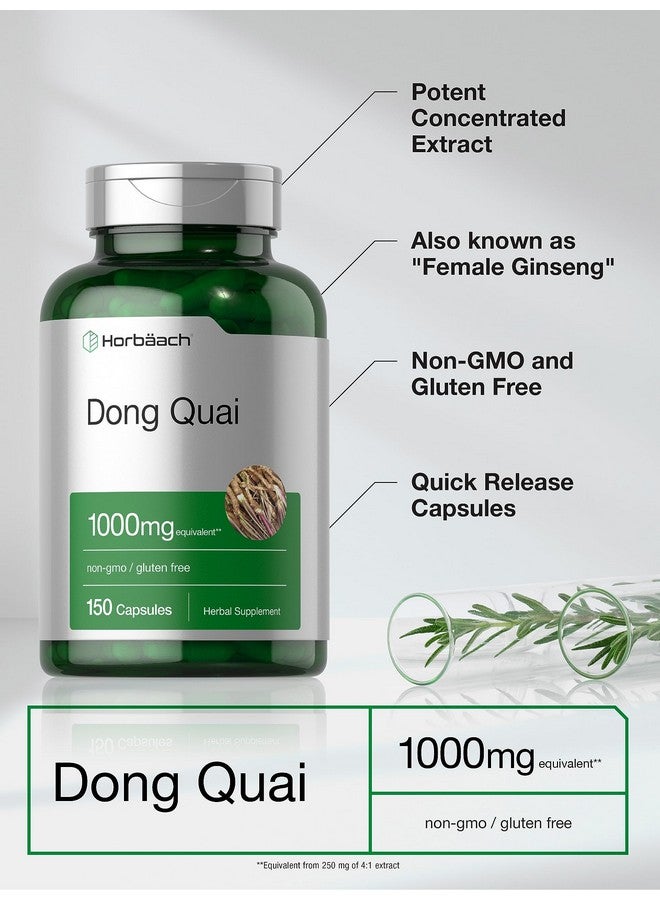 Horbäach Dong Quai Capsules | 1000mg | 150 Count | Non-GMO and Gluten Free Supplement | Traditional Herb - Image 4