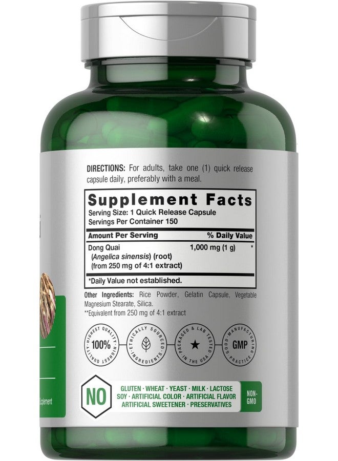 Horbäach Dong Quai Capsules | 1000mg | 150 Count | Non-GMO and Gluten Free Supplement | Traditional Herb - Image 2