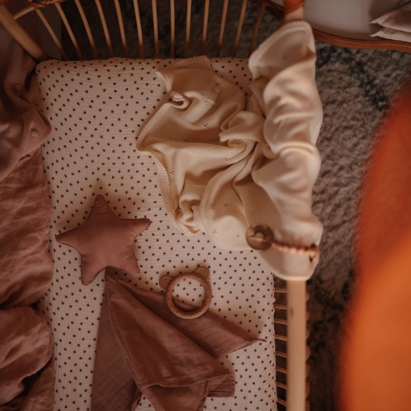 mushie Extra Soft Muslin Fitted Crib Sheet | 192 Thread Count | 28"x 52" (Bloom) - Image 4