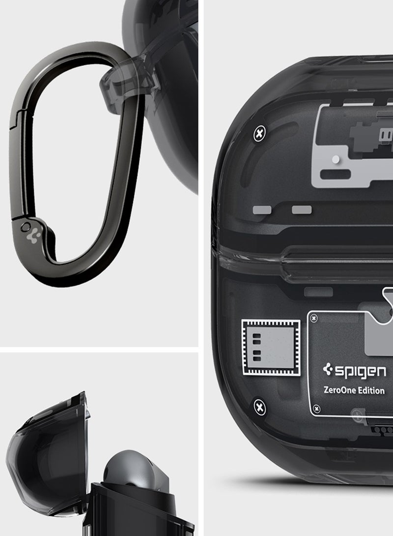Spigen Ultra Hybrid Samsung Galaxy Buds 3 Pro Case and Buds3 Case Cover Protective with Carabiner (2024) - Zero One  - Image 3