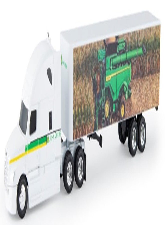 John Deere 1/64 Scale Freightliner Semi with X9 Combine Graphics Trailer - Image 2