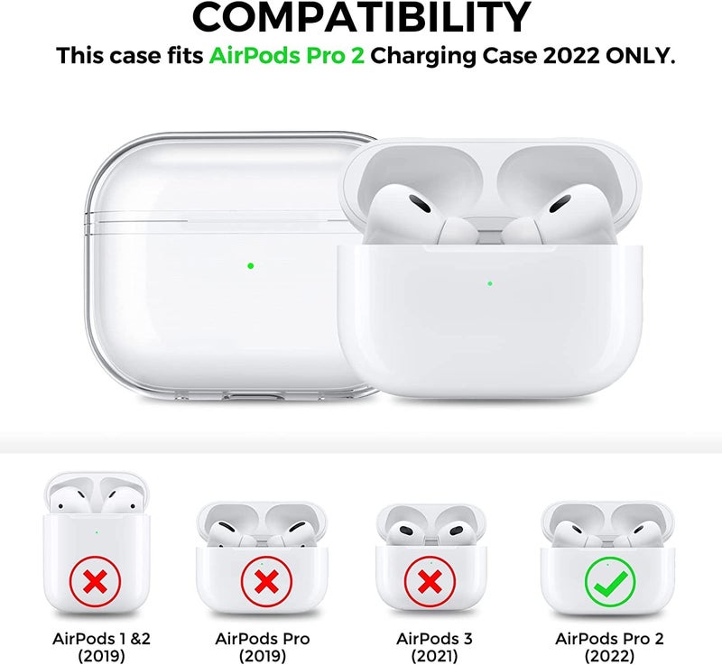 Mizi Case for AirPods Pro 2nd Generation 2022/2023 (USB-C/Lightning Cable), Soft TPU Protective Cover - Clear - Image 3