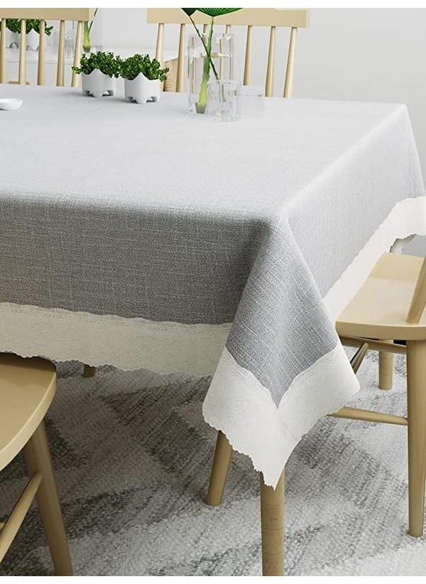 craft city CRAFT CITY Rectangular Anti-Slip PVC Solid Plain White Lace Centre Table Cover with Exclusive Backing Material (60x90)  - Image 1