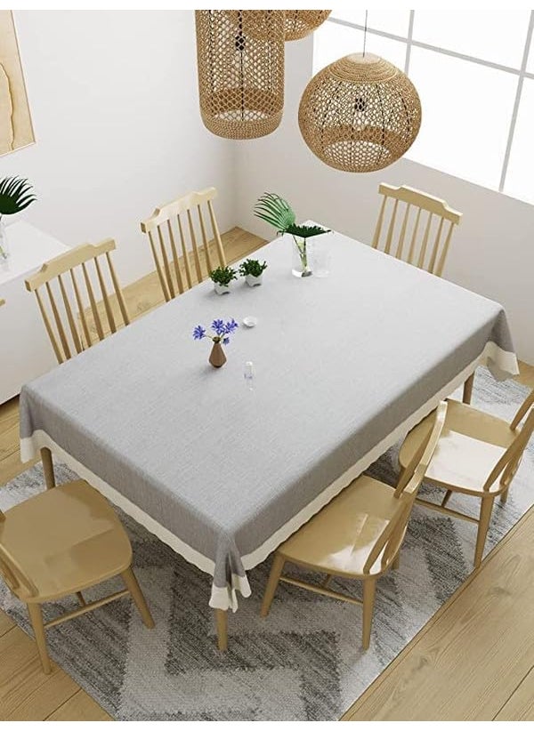 craft city CRAFT CITY Rectangular Anti-Slip PVC Solid Plain White Lace Centre Table Cover with Exclusive Backing Material (60x90)  - Image 3