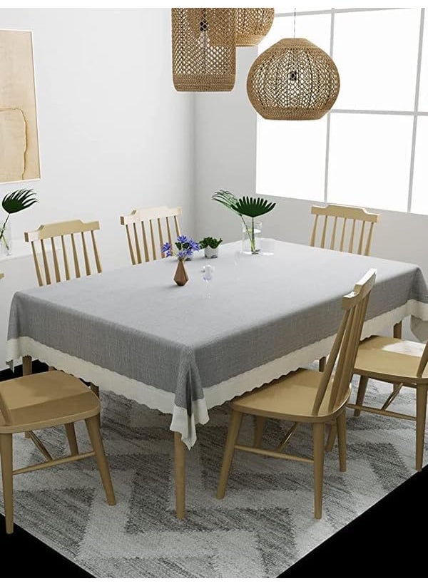 craft city CRAFT CITY Rectangular Anti-Slip PVC Solid Plain White Lace Centre Table Cover with Exclusive Backing Material (60x90)  - Image 2