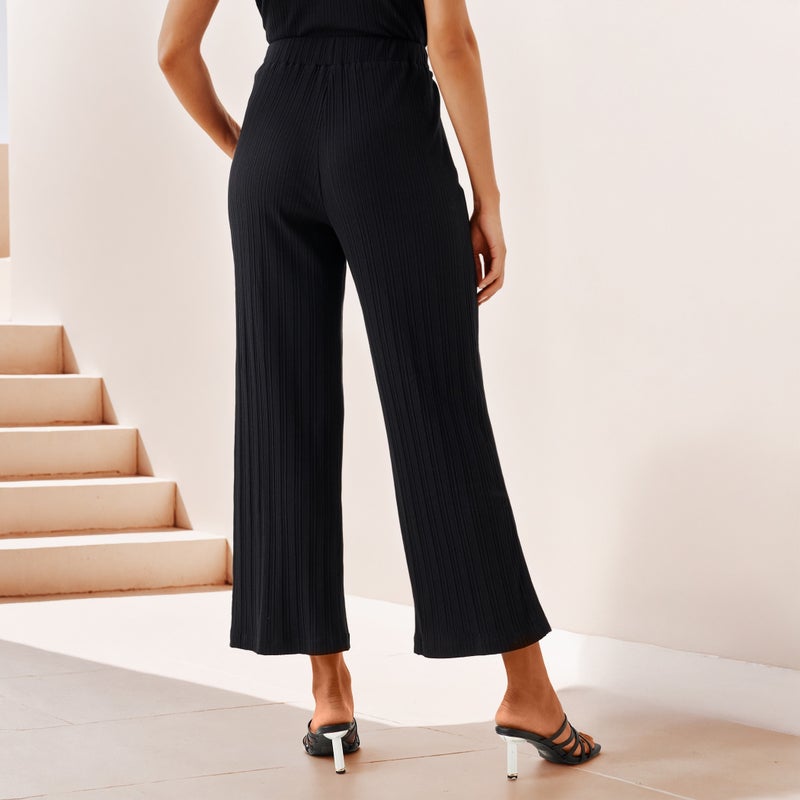 سبلاش فيڤ بنطلون واسع بأرجل مضلعة وجيوب - Image 3