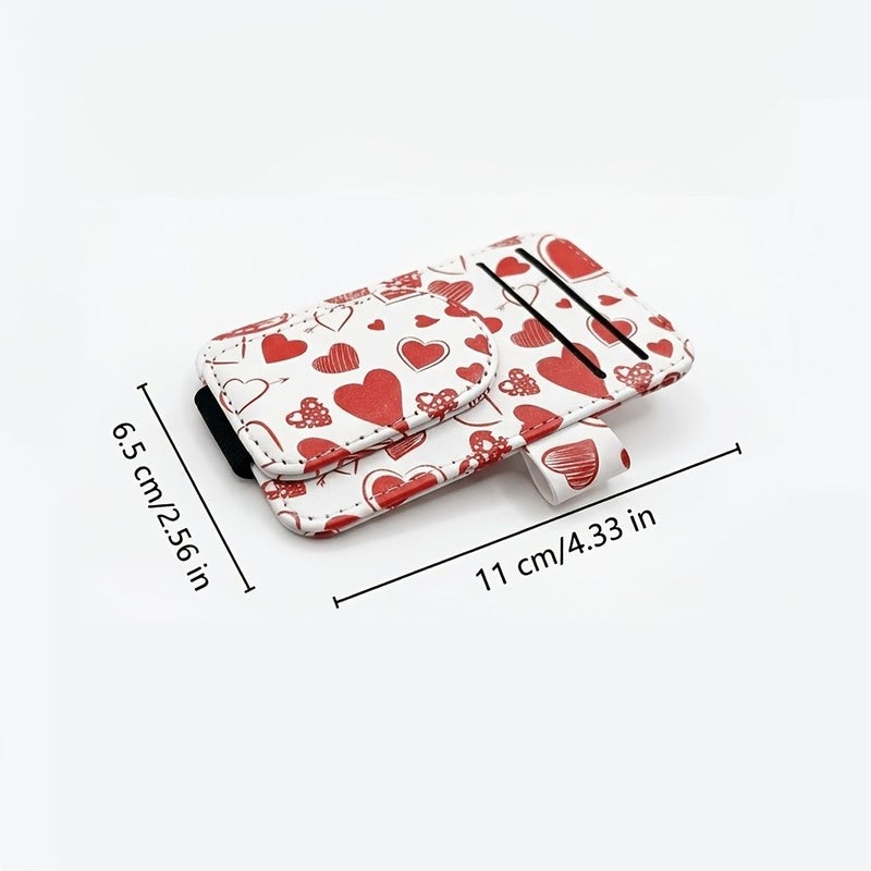 Vintage Orange Blossom Car Glasses Holder Magnetic Sun Visor Eyeglasses Clip With Card Slot PU Leather Cute Pattern Auto Interior Accessories For Women - Image 1