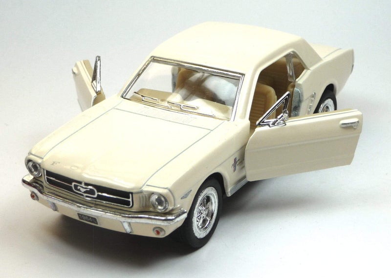 KiNSMART 1964 1/2 Ford Mustang 1:36 Scale 5" Die Cast Metal Model Classic Toy Car (White) - Image 3