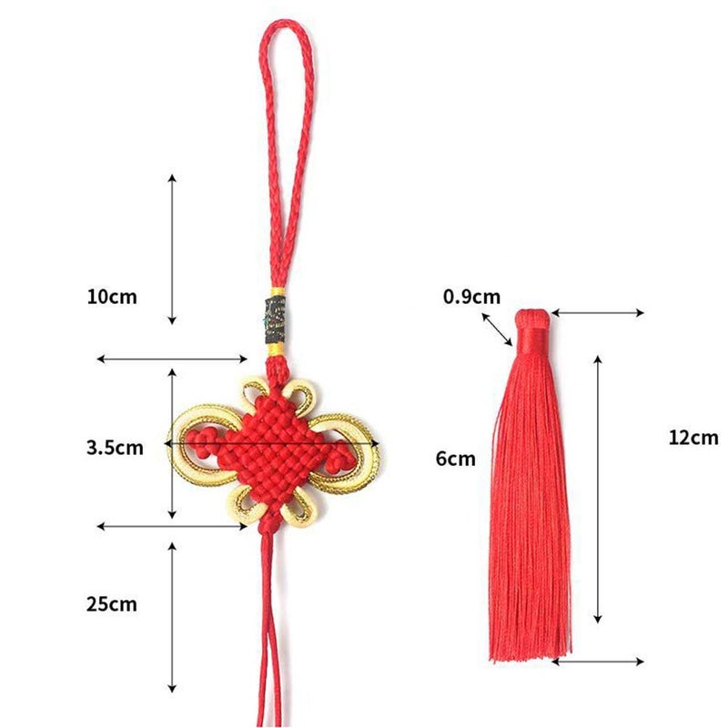 DOYIFun Satin Silk Handmade Chinese Knot with Soft Tassels for Wealth and Good Fortune for Home Office Decor&Car Hanging Decoration(8 Pieces) - Image 2