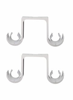 Y&D Curtain Rod Brackets 2 Pcs Double Ceiling Holder with Heavy Duty Metal Pole Bothway Decorate for Multiple Style  - Image 1