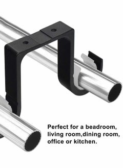 Y&D Curtain Rod Brackets 2 Pcs Double Ceiling Holder with Heavy Duty Metal Pole Bothway Decorate for Multiple Style  - Image 4