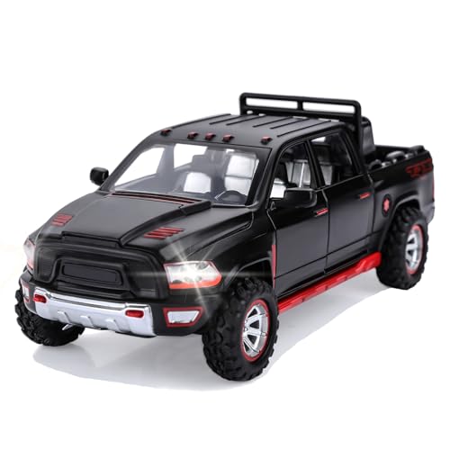 SASBSC Toy Trucks for Boys Age 38 Pickup Truck Toys for 3 4 5 6 7 8 Year Old Kids Diecast Trucks with Light and Sound Metal Toy Cars for Kids Birthday Black - Image 1