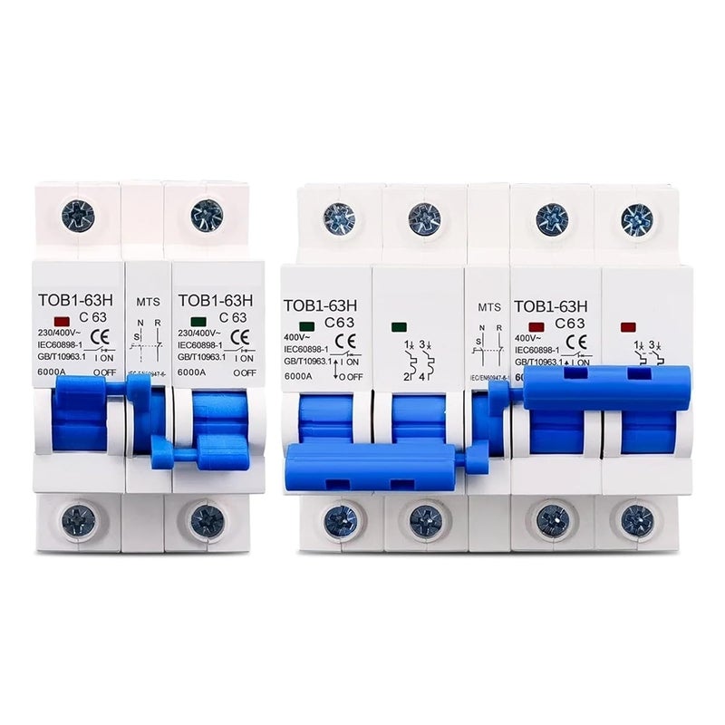 TOB1 63H Dual Power Manual Transfer Switch 230V AC Circuit Breaker 6KA 1P 32A MCB - Image 4