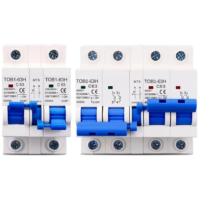 TOB1 63H Dual Power Manual Transfer Switch 230V AC Circuit Breaker 6KA 1P 32A MCB - Image 5