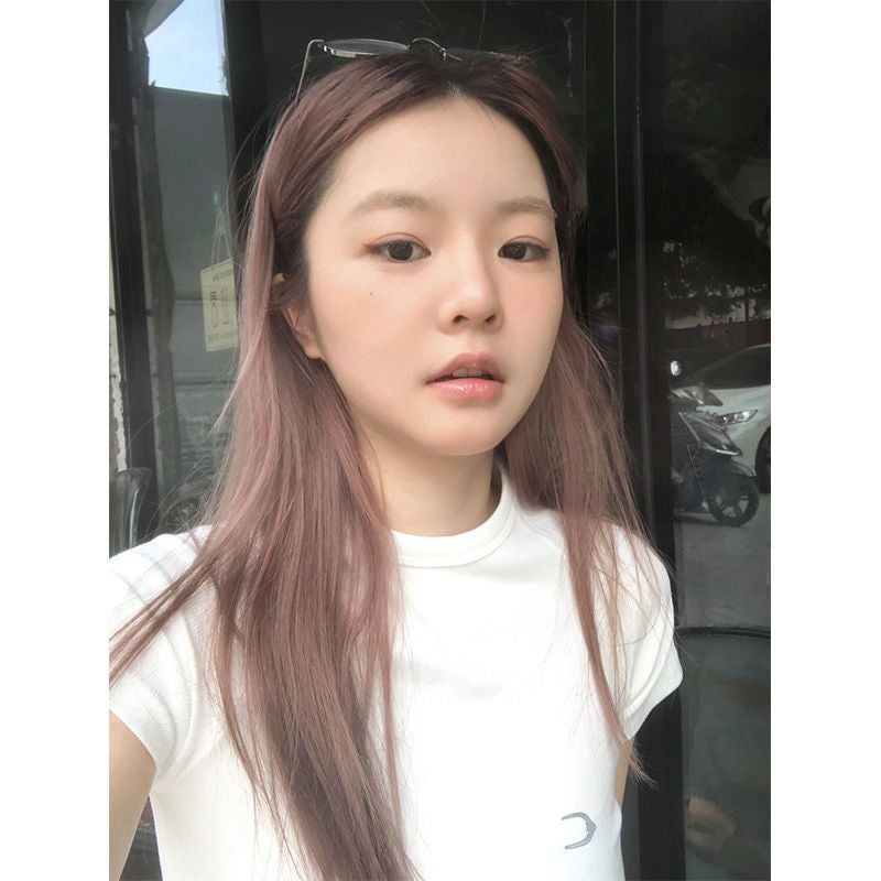 White Pure Cotton Regular Shoulder T-Shirt For Women, Summer 2024, Slim Fit, Short-Sleeved, Waist-Cinching, Short Style, Fashionable Base Layer - Image 1