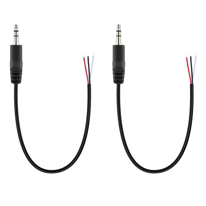 Fancasee 2-Pack 2.5mm Male Plug to Bare Wire Pigtail TRS Stereo 2.5mm Jack Connector Adapter Repair Audio Cable for Headphone Headset Earphone - Image 1