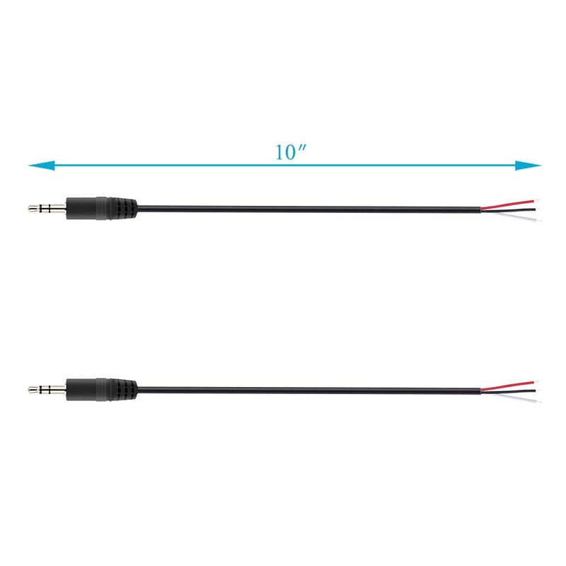 Fancasee 2-Pack 2.5mm Male Plug to Bare Wire Pigtail TRS Stereo 2.5mm Jack Connector Adapter Repair Audio Cable for Headphone Headset Earphone - Image 4