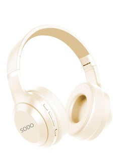 SODO Headset SD-1121 Wireless Stereo Over Ear Headphones With Microphone Beige  - Image 3