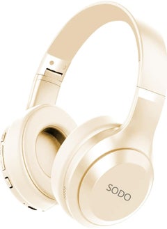 SODO Headset SD-1121 Wireless Stereo Over Ear Headphones With Microphone Beige  - Image 1