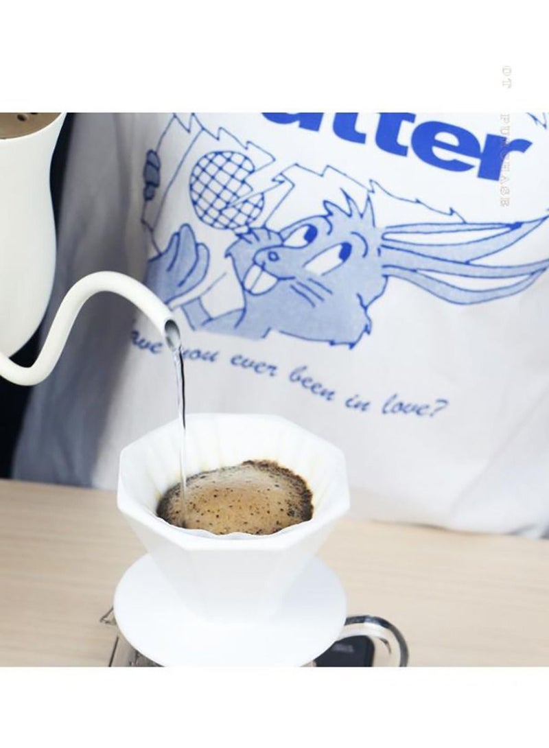 Y&D Coffee Server, Portable Pour Over Drip Maker Set(White) White  - Image 4