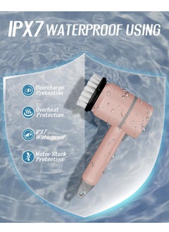 Alruht Rechargeable Electric Spin Scrubber, Portable Handheld Cleaning Brush with 6 Replaceable Brush Heads, Cordless Cleaning Brush for Bathroom, Kitchen, Dish, Milk bottle, Tile, Glass  - Image 3