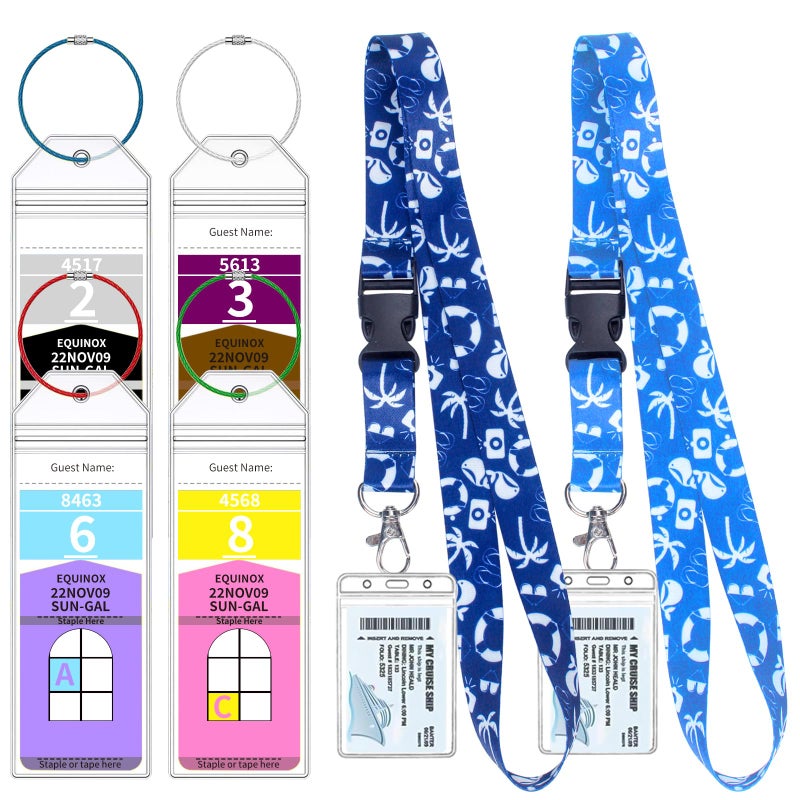 XIANGXING 4 Royal Caribbean & Celebrity Cruise Luggage Tag Holders with 2 Cruise Lanyards, Luggage Tag Holder and Cruise Lanyard with Ship Card Holder for Royal Caribbean & Celebrity Lines 2025-2026 - Image 1