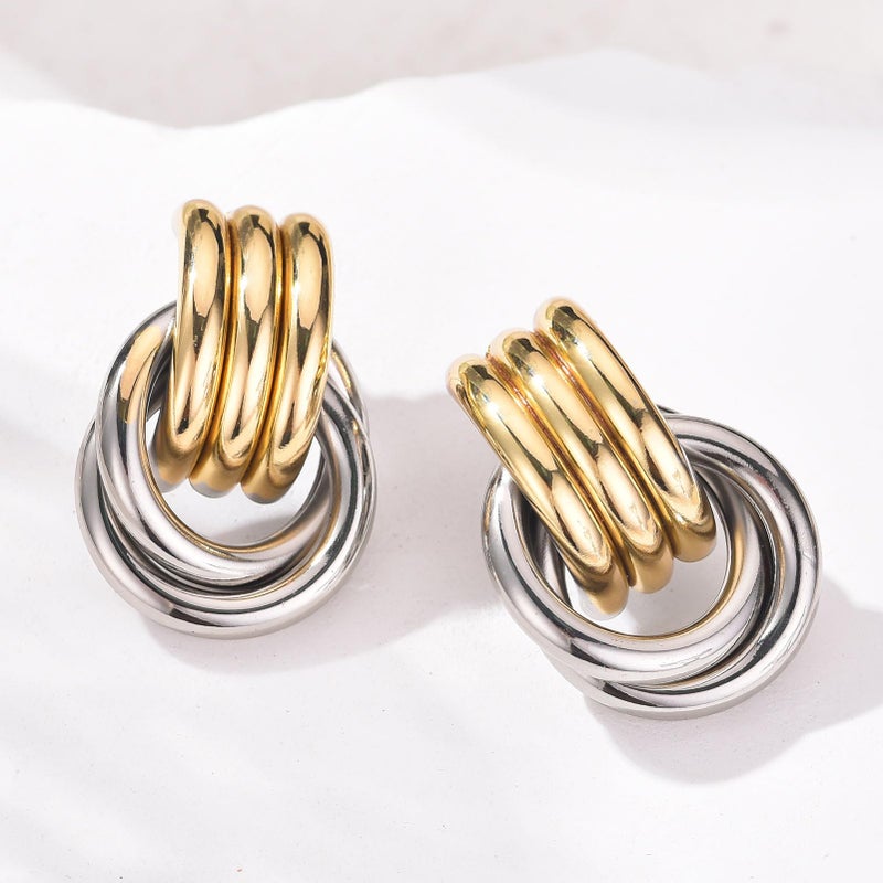 Spiritlele Gold Silver Knot Earrings Chunky Large Knotted Drop Dangle Statement Earrings for Women - Image 4