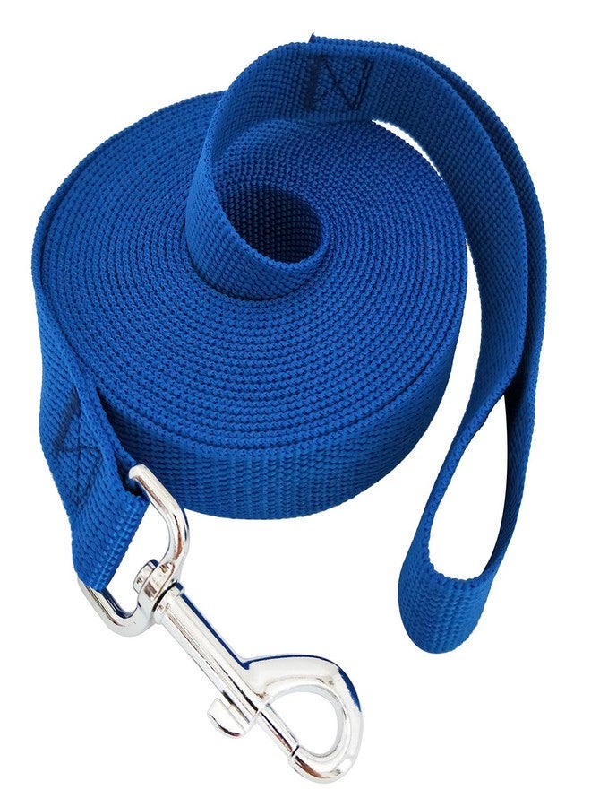 TAIDA 20ft 30ft 40ft 50ft Nylon Long Training Dog Leash for Small Medium Large Dogs, Long leashes Dog/Puppy Lead for Obedience Recall Training, Camping, or Backyard, 1 inch Wide (20 Foot, Blue) - Image 1