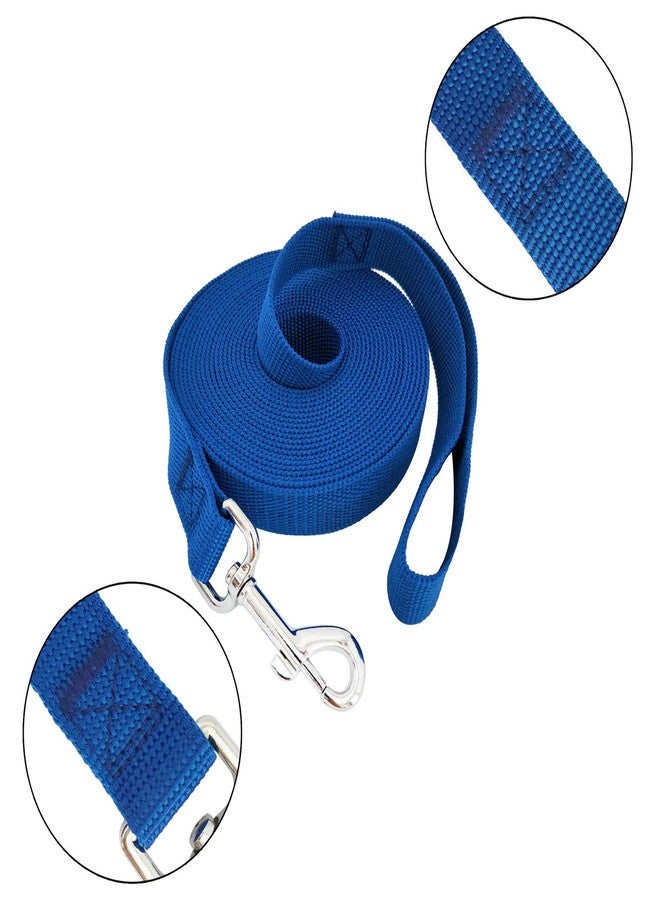 TAIDA 20ft 30ft 40ft 50ft Nylon Long Training Dog Leash for Small Medium Large Dogs, Long leashes Dog/Puppy Lead for Obedience Recall Training, Camping, or Backyard, 1 inch Wide (20 Foot, Blue) - Image 2