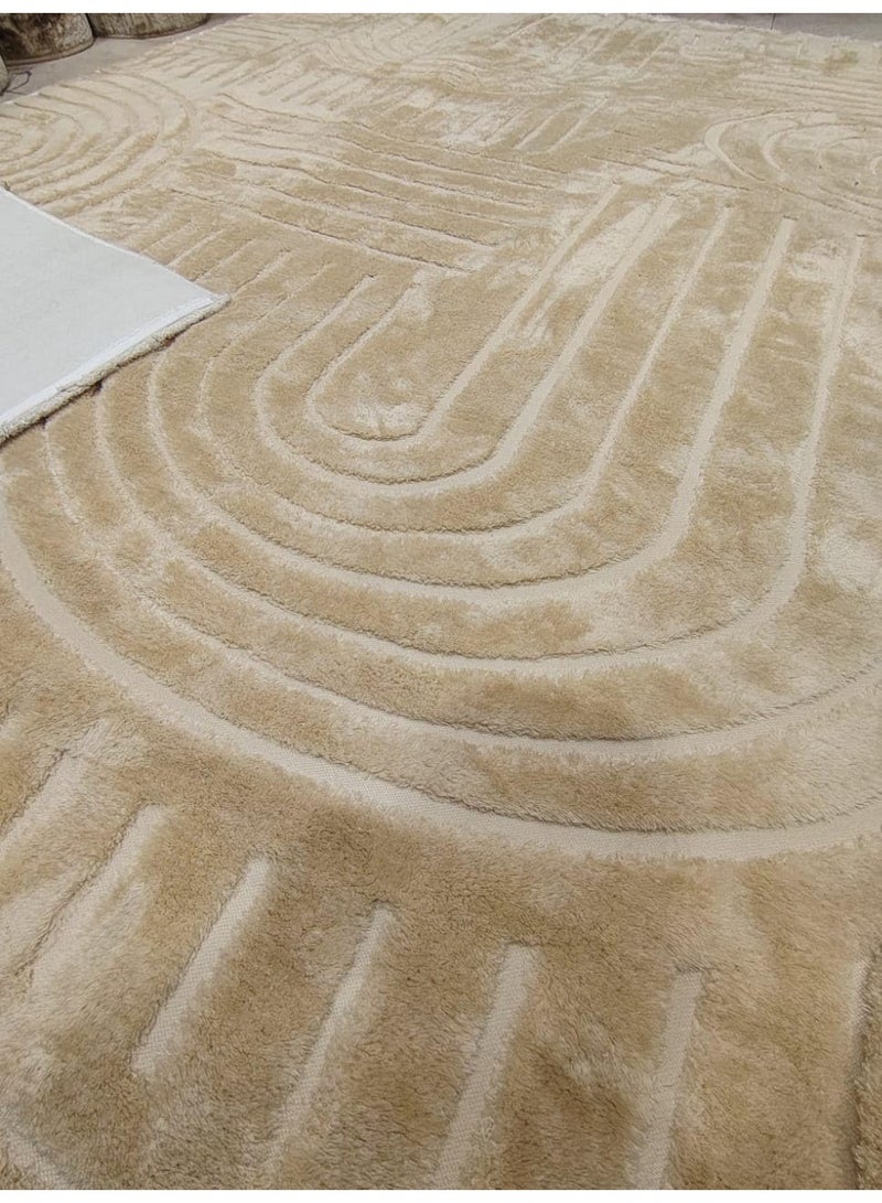 بديل سجاد جكار فرو(سادة - حفر) بظهرمن حبيبات الدوتس مانعه للانزلاق، ملمس فرو ناعم ، سهلة التنظيف للمنزل وغرفة المعيشة - Image 2