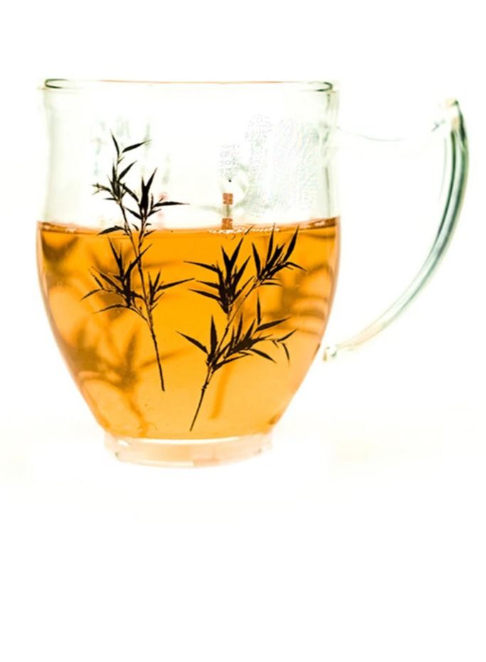 تيلاند كوب من الخيزران الزجاجي المقاوم للحرارة في الميكروويف للشاي لاتيه كابتشينو إسبرسو (0.2 لتر)