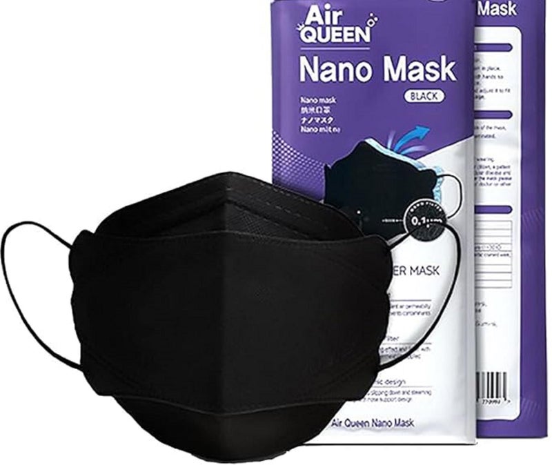 AIRQUEEN Black Air QUEEN Nanofiber Filter Face Mask 10 PCS - Made in Korea - Image 2