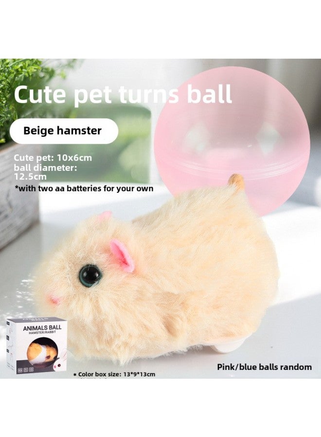 Electronic Pet Toy - Robot Dog Walking Barking Functions-Color:Beige Hamster-Crawling Ball-Color Box