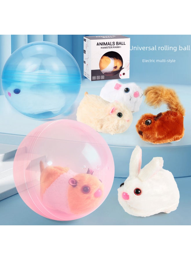 Electronic Pet Toy - Robot Dog Walking Barking Functions-Color:Beige Hamster-Crawling Ball-Color Box