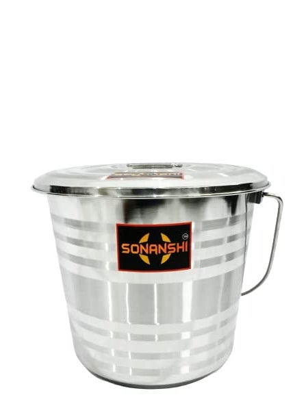 Sonanshi Sonanshi Stainless Steel Jointless Leak Proof Water Bucket with LID 12 litres  - Image 1