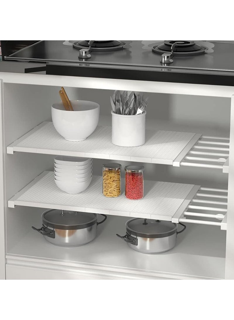Adjustable Telescopic Storage Rack Expandable Separator Shelf for Wardrobe Cupboard Bookcase Compartment Collecting 24x60cm