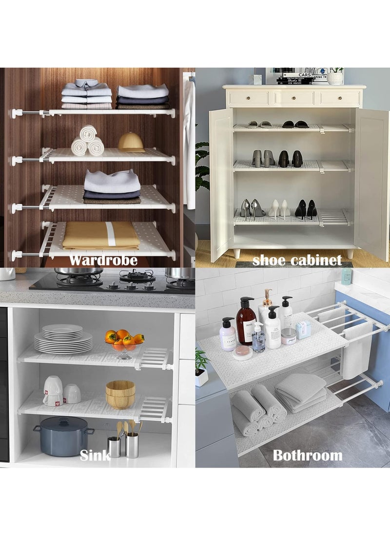 Adjustable Telescopic Storage Rack Expandable Separator Shelf for Wardrobe Cupboard Bookcase Compartment Collecting 24x60cm