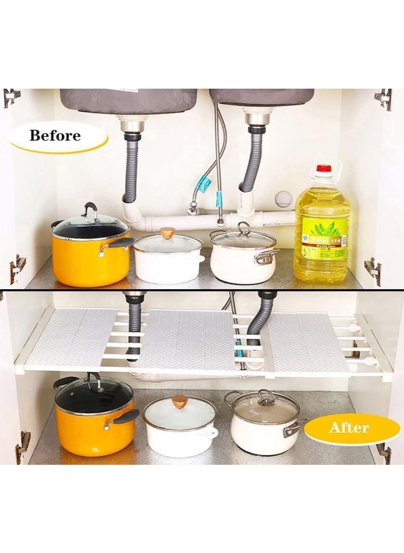 Adjustable Telescopic Storage Rack Expandable Separator Shelf for Wardrobe Cupboard Bookcase Compartment Collecting 24x60cm