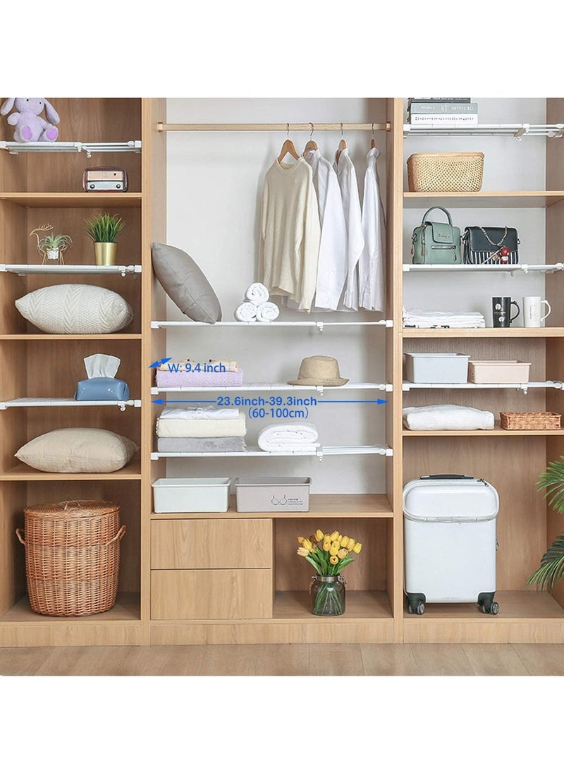 Adjustable Telescopic Storage Rack Expandable Separator Shelf for Wardrobe Cupboard Bookcase Compartment Collecting 24x60cm
