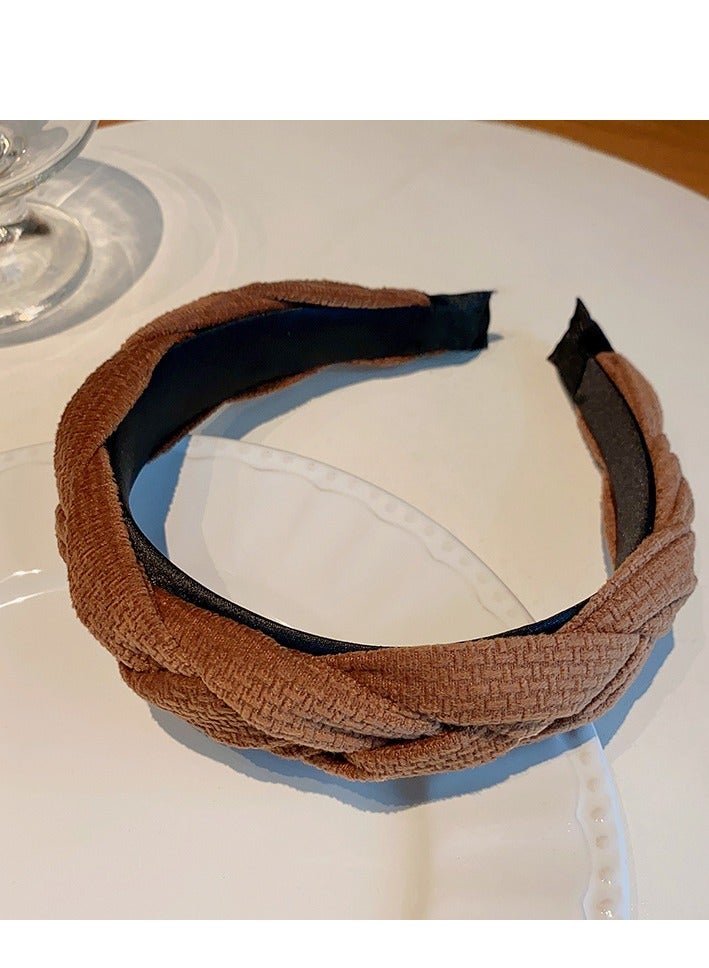 Lavida Twist hairband to wear elegant headwear - coffee color - Image 1